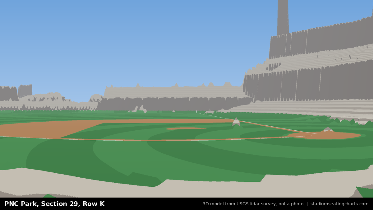 View from PNC Park Section 29, Row K, looking toward the pitcher's mound