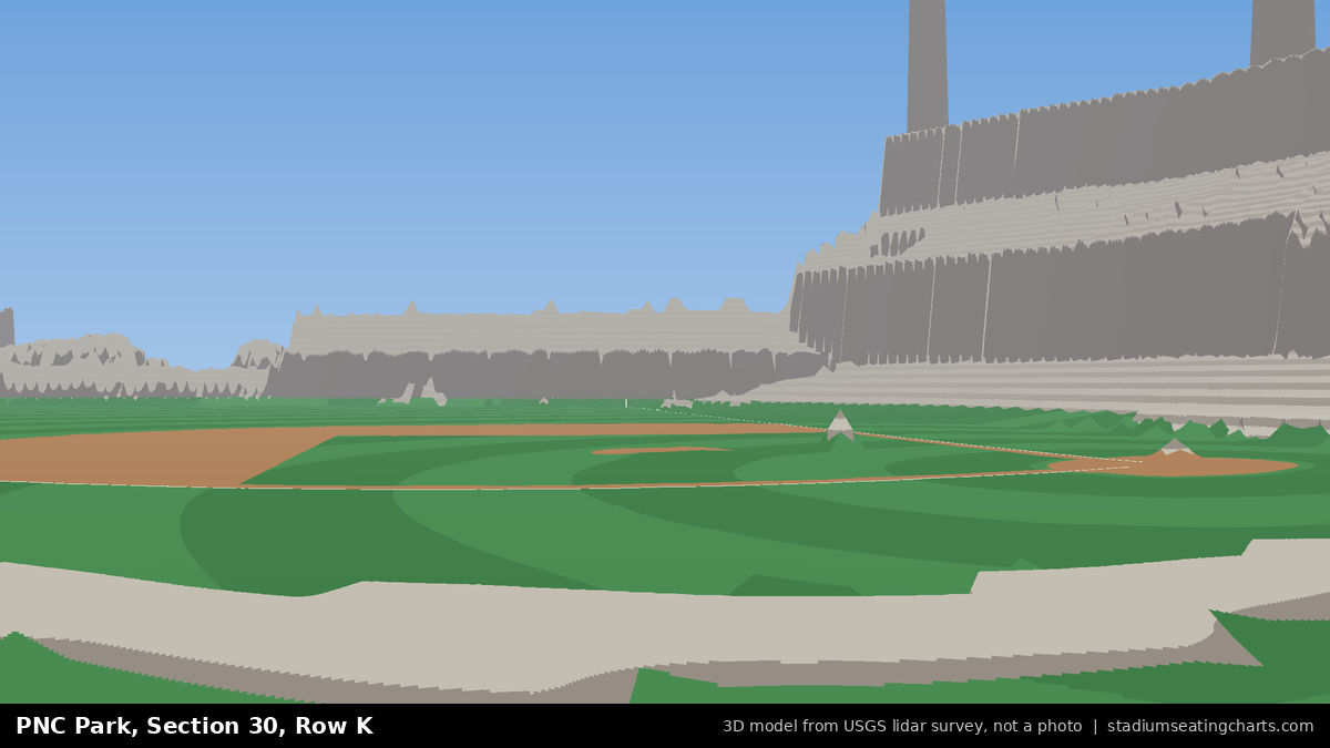 View from PNC Park Section 30, Row K, looking toward the pitcher's mound