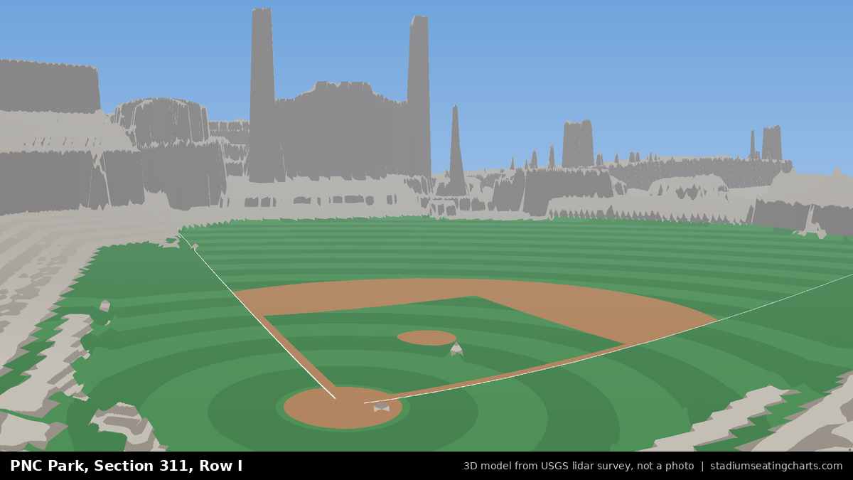 View from PNC Park Section 311, Row I, looking toward the pitcher's mound