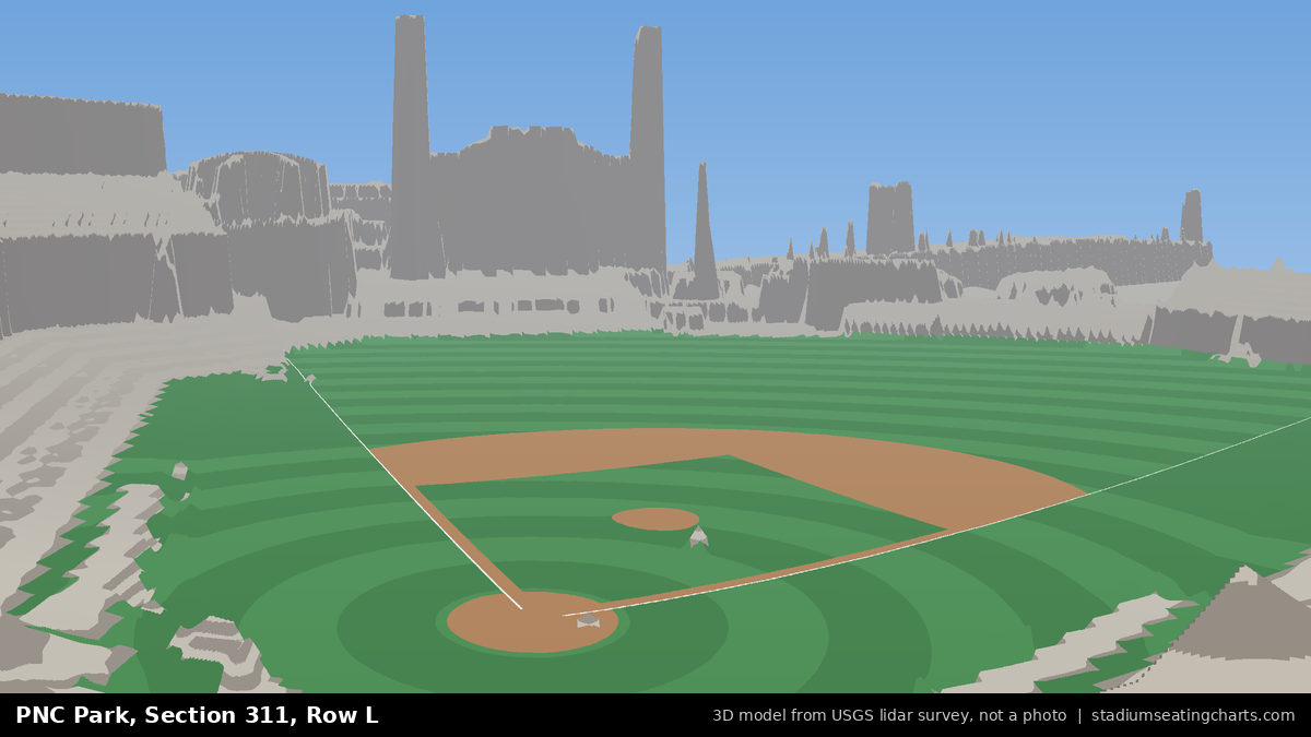 View from PNC Park Section 311, Row L, looking toward the pitcher's mound