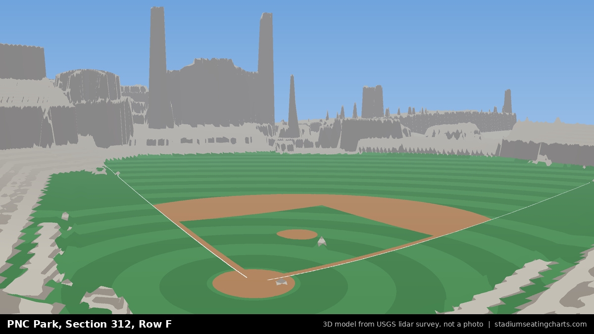View from PNC Park Section 312, Row F, looking toward the pitcher's mound