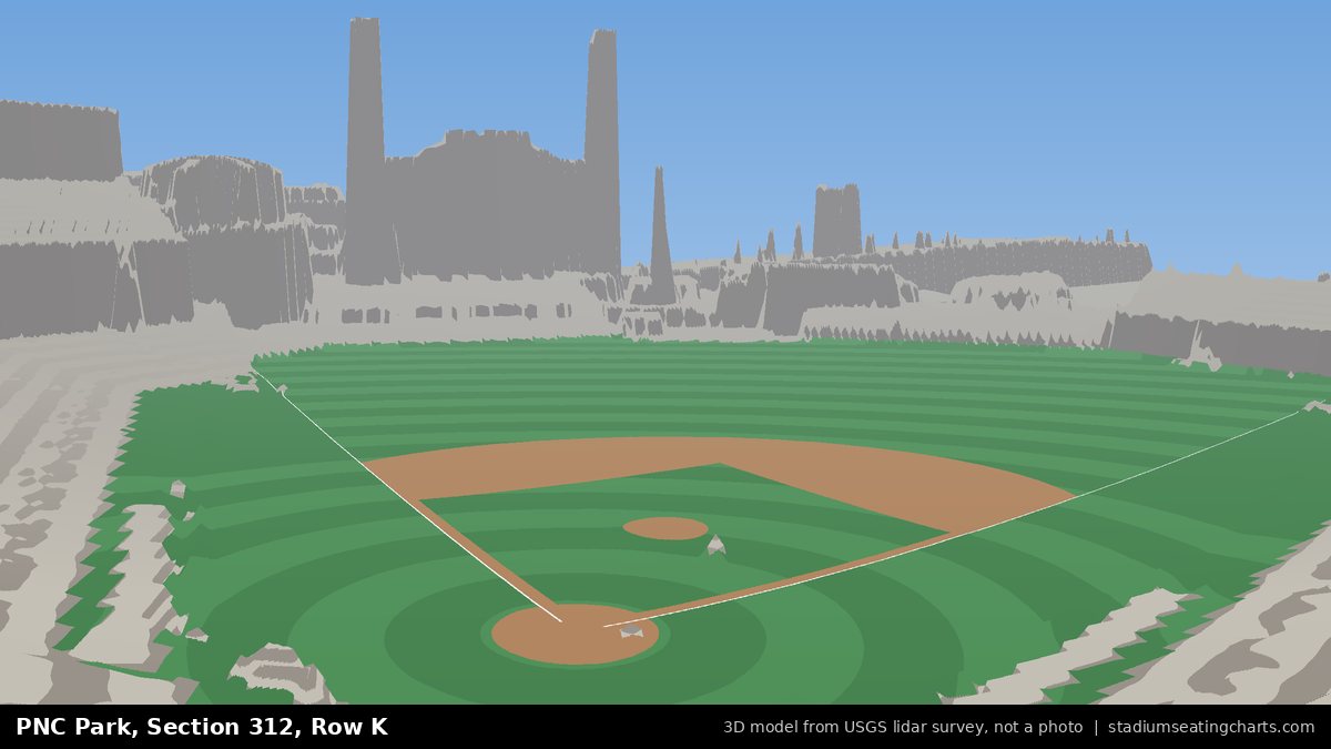 View from PNC Park Section 312, Row K, looking toward the pitcher's mound
