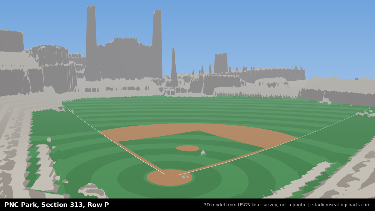 View from PNC Park Section 313, Row P, looking toward the pitcher's mound