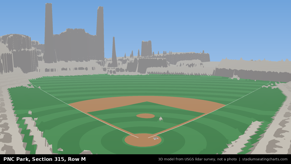 View from PNC Park Section 315, Row M, looking toward the pitcher's mound