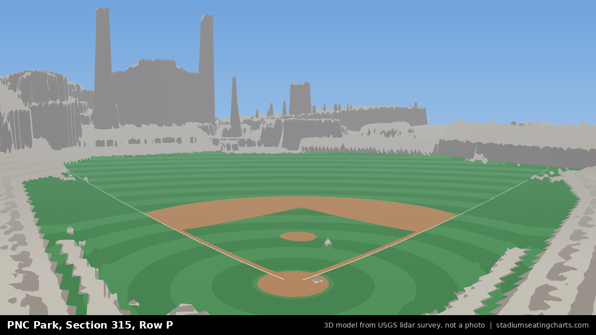 View from PNC Park Section 315, Row P, looking toward the pitcher's mound