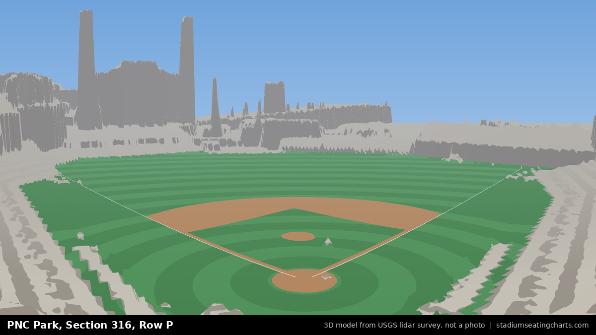 View from PNC Park Section 316, Row P, looking toward the pitcher's mound
