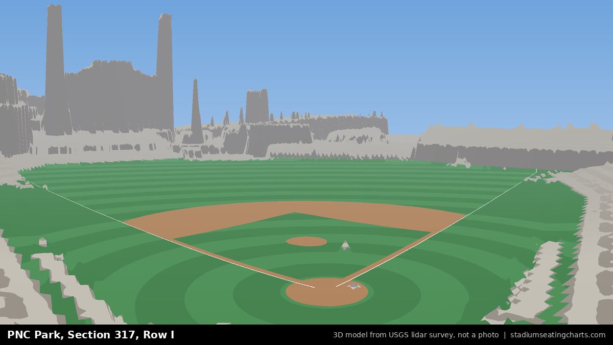View from PNC Park Section 317, Row I, looking toward the pitcher's mound