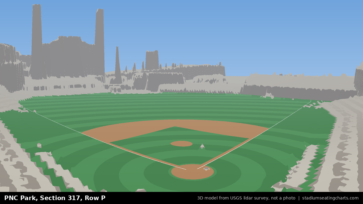 View from PNC Park Section 317, Row P, looking toward the pitcher's mound