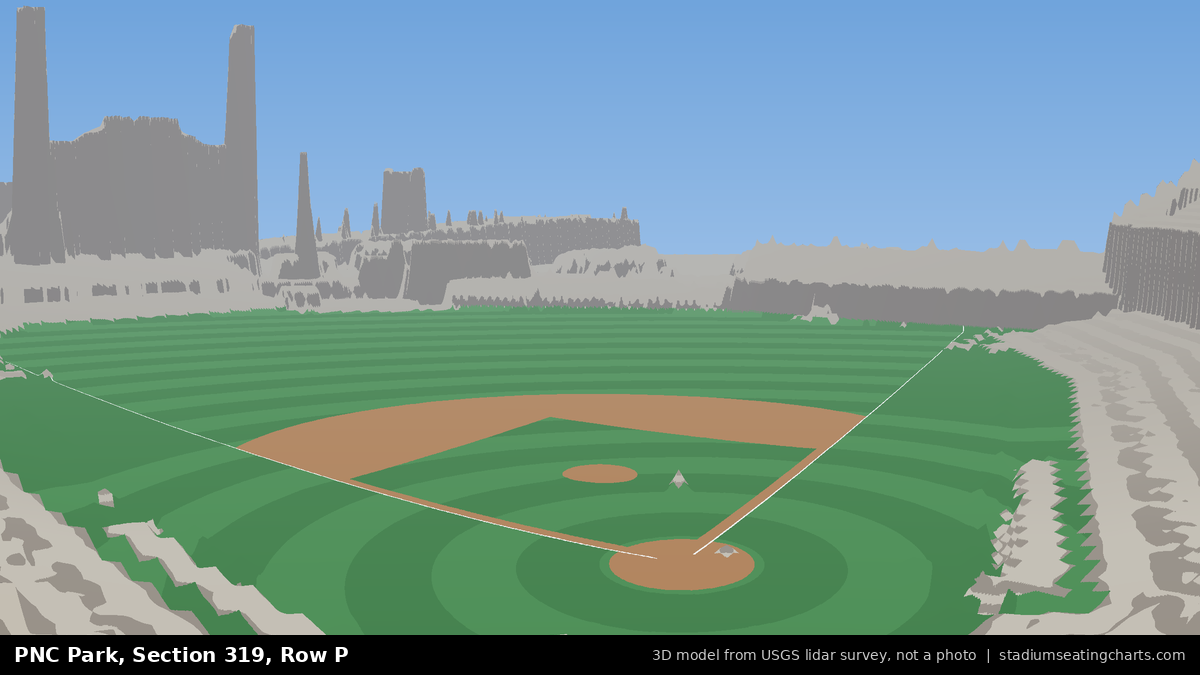 View from PNC Park Section 319, Row P, looking toward the pitcher's mound