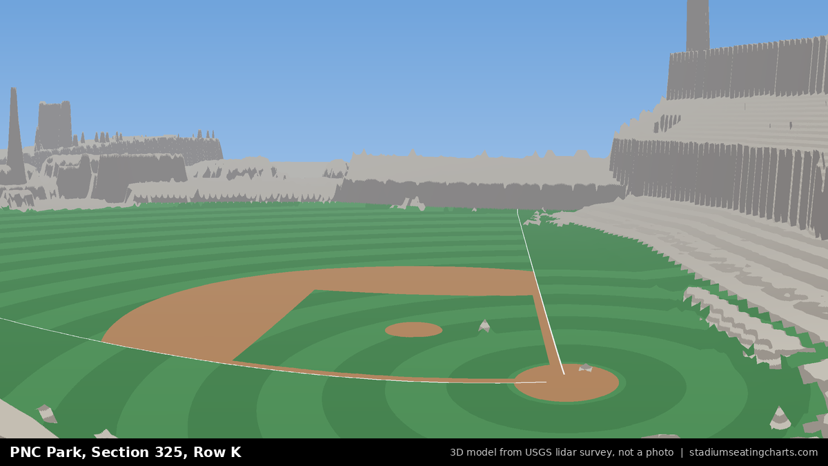 View from PNC Park Section 325, Row K, looking toward the pitcher's mound