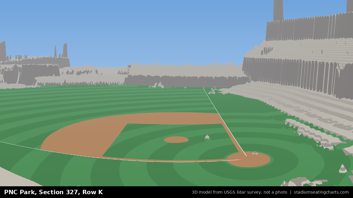 View from PNC Park Section 327, Row K, looking toward the pitcher's mound