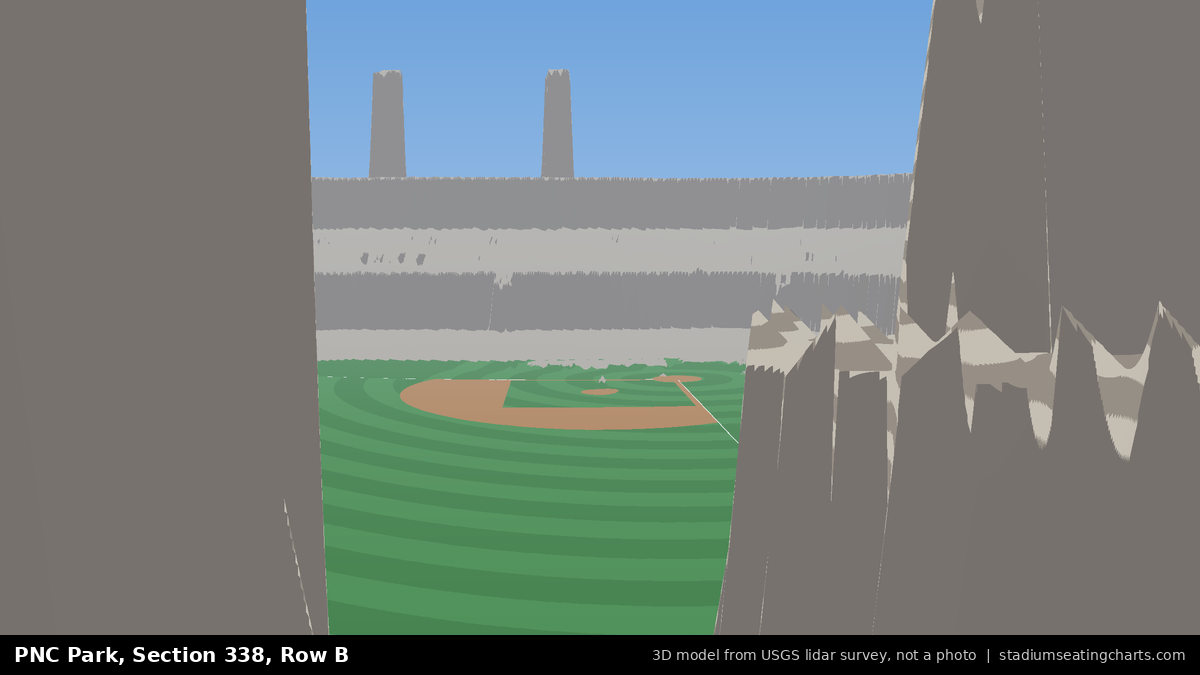 View from PNC Park Section 338, Row B, looking toward the pitcher's mound