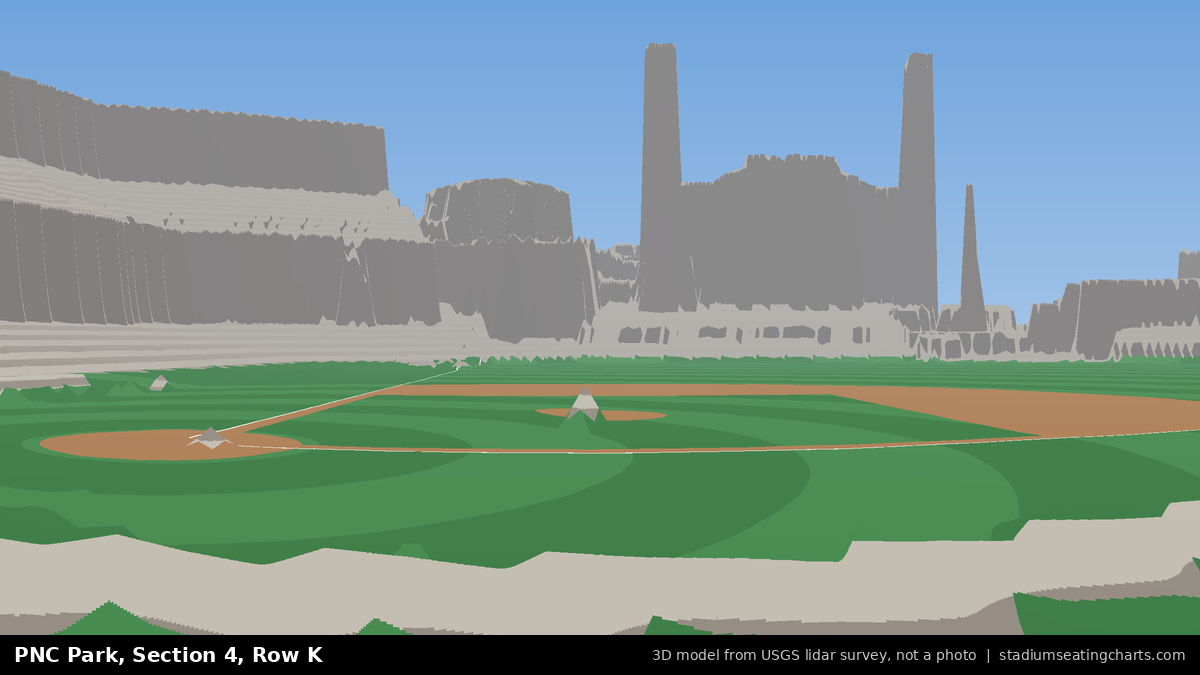 View from PNC Park Section 4, Row K, looking toward the pitcher's mound
