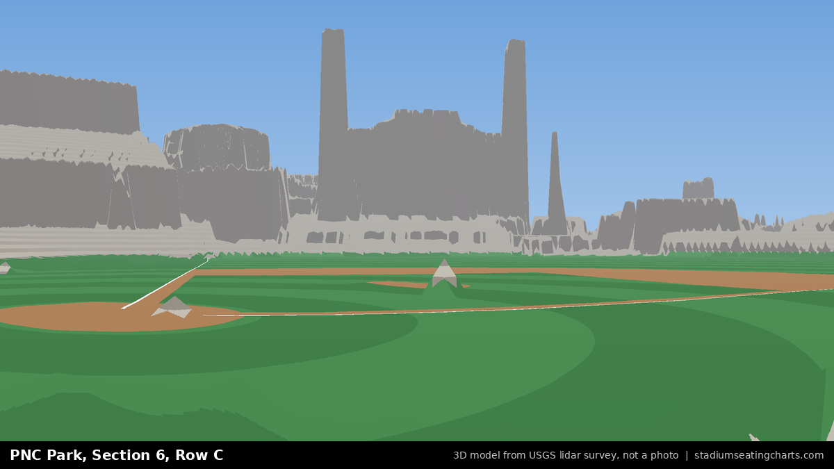 View from PNC Park Section 6, Row C, looking toward the pitcher's mound