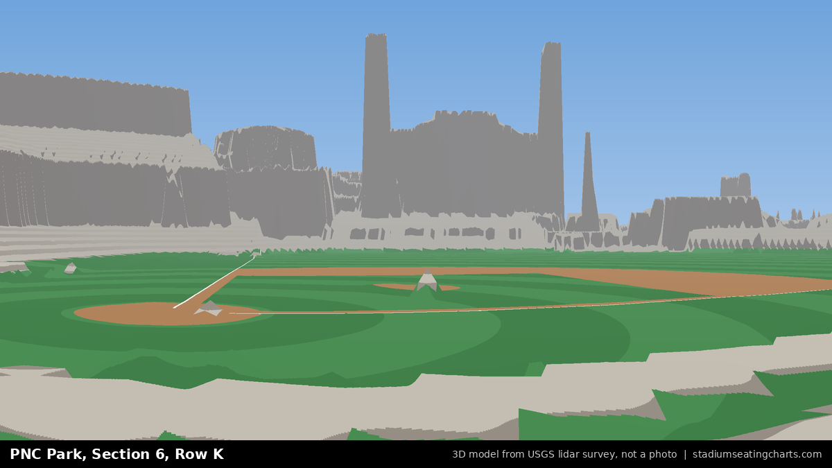 View from PNC Park Section 6, Row K, looking toward the pitcher's mound