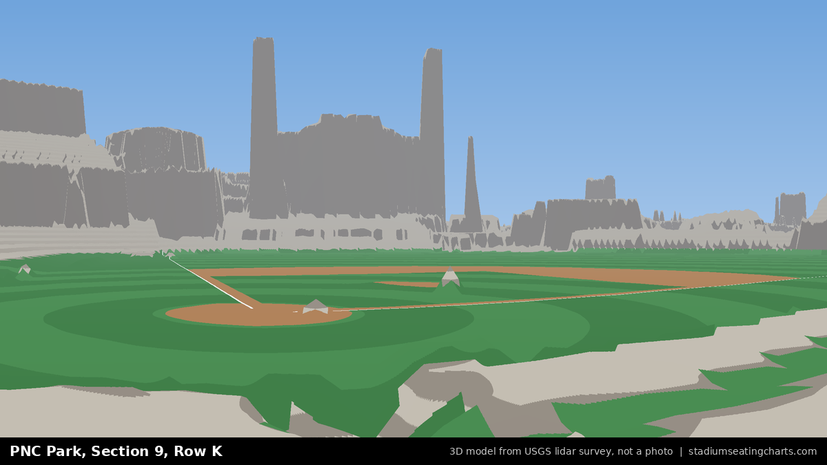 View from PNC Park Section 9, Row K, looking toward the pitcher's mound