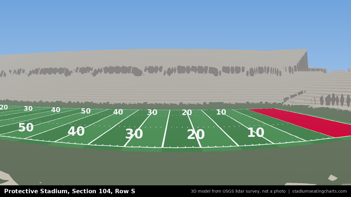 View from Protective Stadium Section 104, Row S, looking toward the field