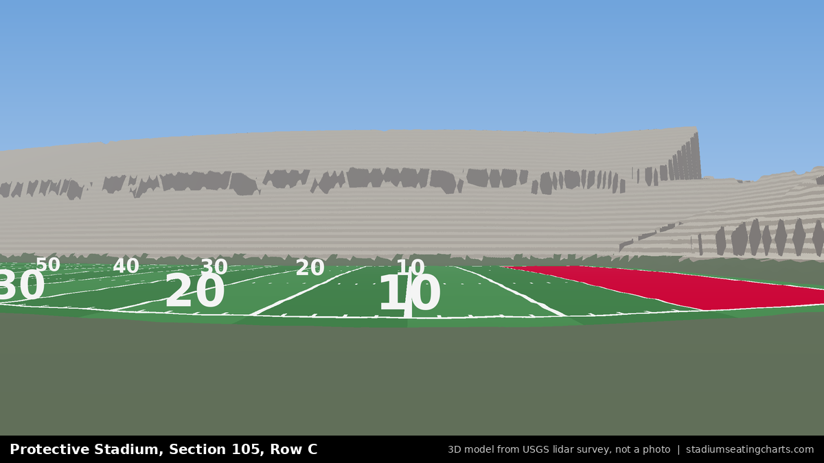 View from Protective Stadium Section 105, Row C, looking toward the field
