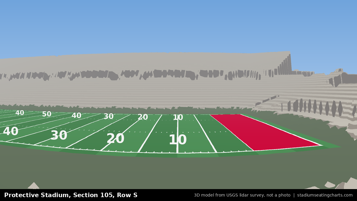 View from Protective Stadium Section 105, Row S, looking toward the field