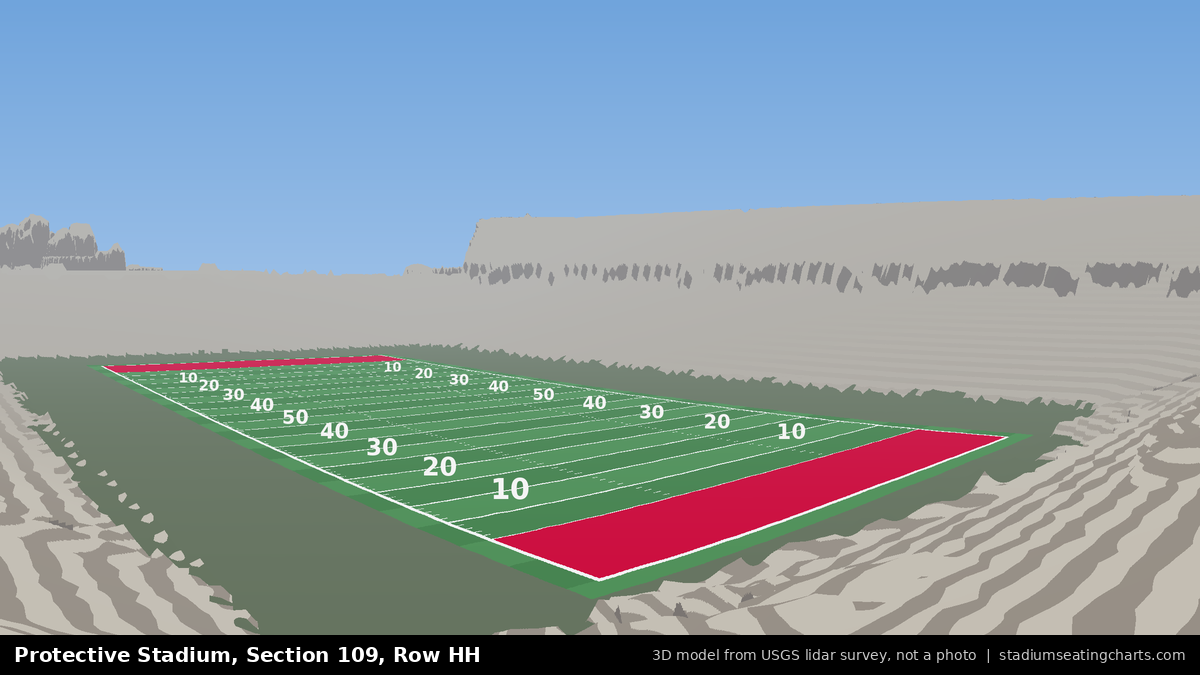 View from Protective Stadium Section 109, Row HH, looking toward the field