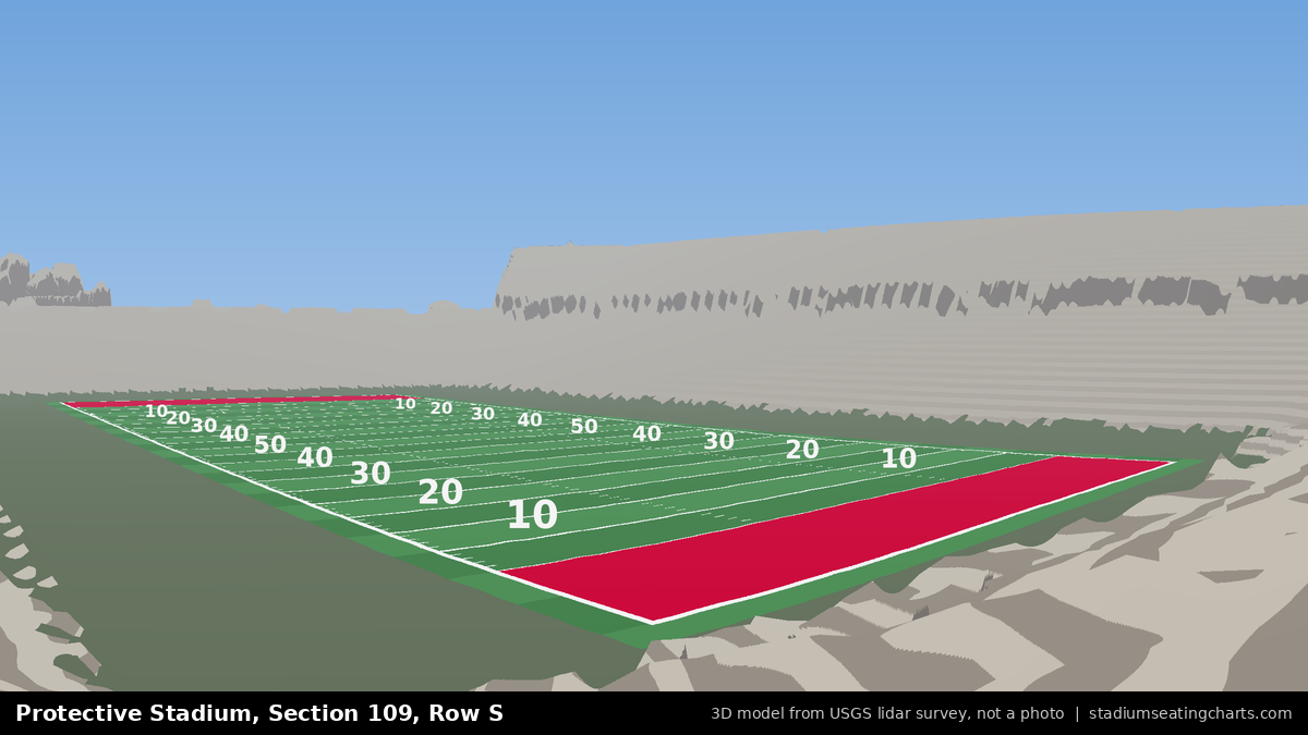 View from Protective Stadium Section 109, Row S, looking toward the field