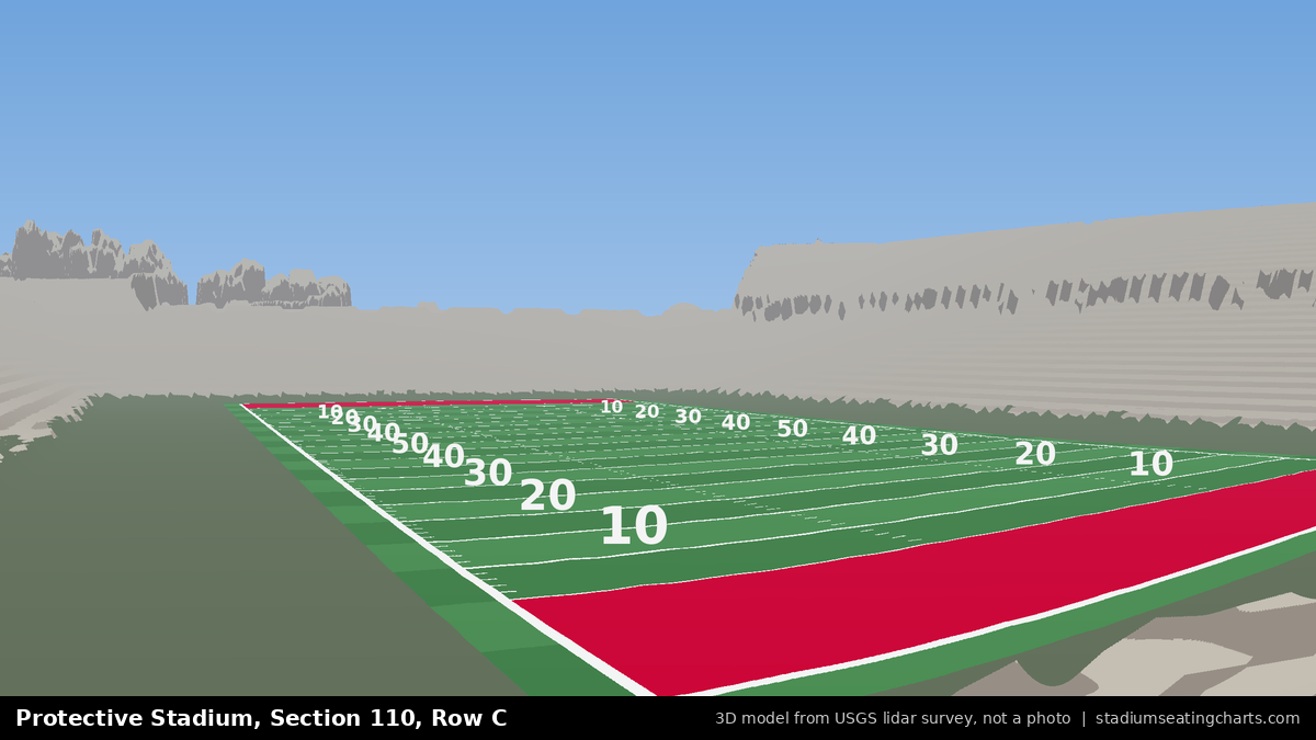 View from Protective Stadium Section 110, Row C, looking toward the field