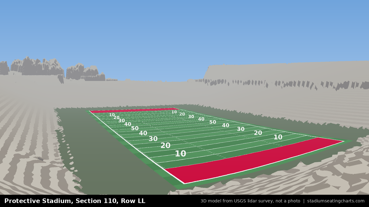 View from Protective Stadium Section 110, Row LL, looking toward the field