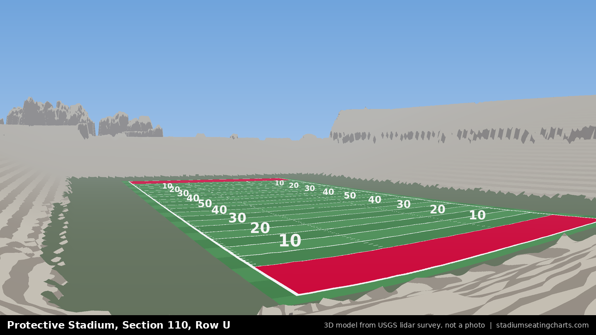 View from Protective Stadium Section 110, Row U, looking toward the field