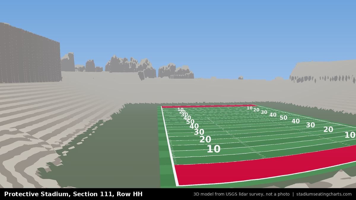 View from Protective Stadium Section 111, Row HH, looking toward the field