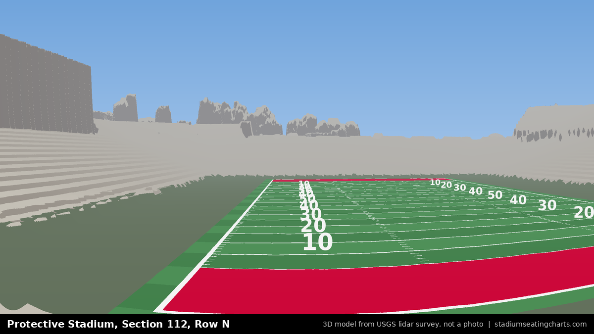 View from Protective Stadium Section 112, Row N, looking toward the field
