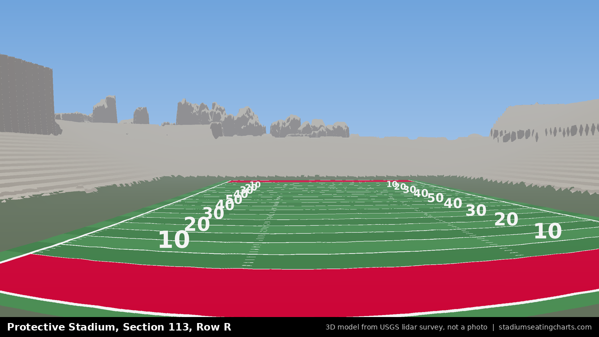 View from Protective Stadium Section 113, Row R, looking toward the field