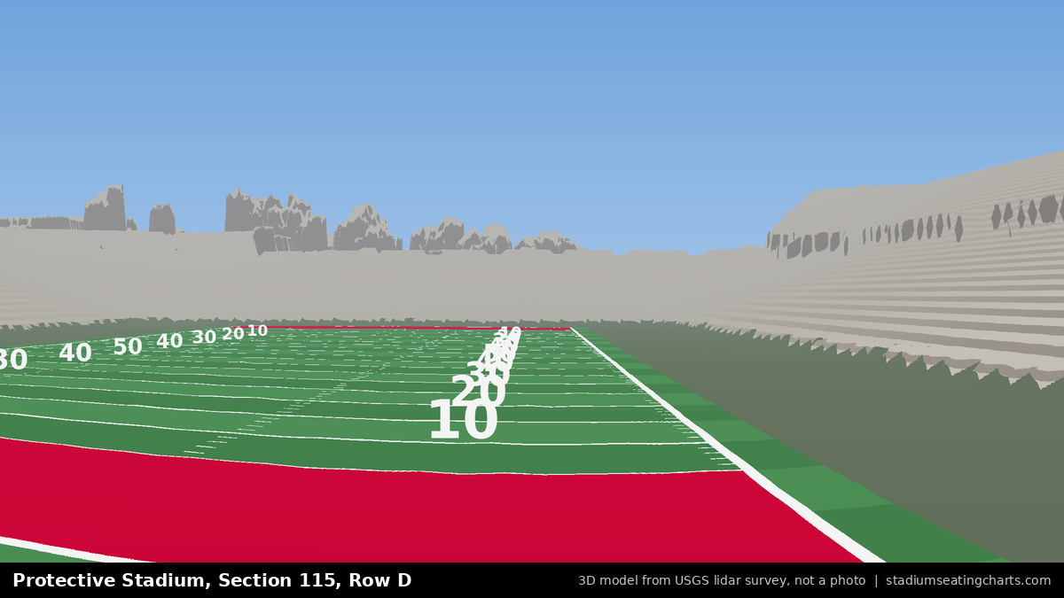 View from Protective Stadium Section 115, Row D, looking toward the field