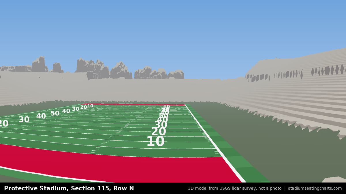 View from Protective Stadium Section 115, Row N, looking toward the field