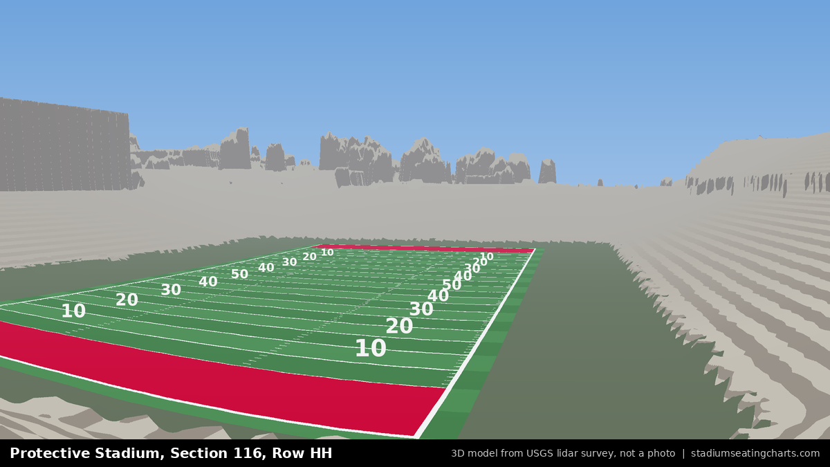 View from Protective Stadium Section 116, Row HH, looking toward the field