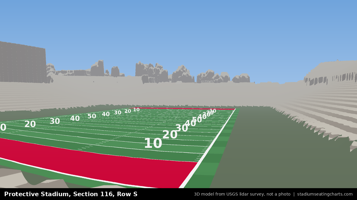 View from Protective Stadium Section 116, Row S, looking toward the field