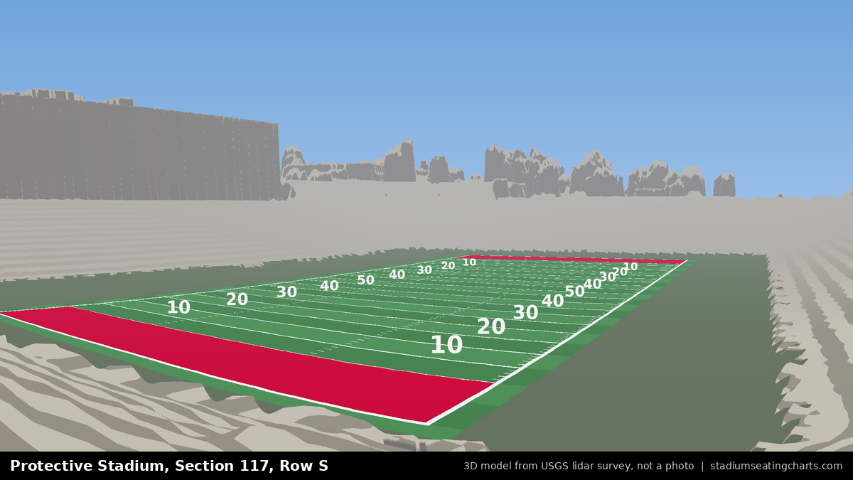 View from Protective Stadium Section 117, Row S, looking toward the field