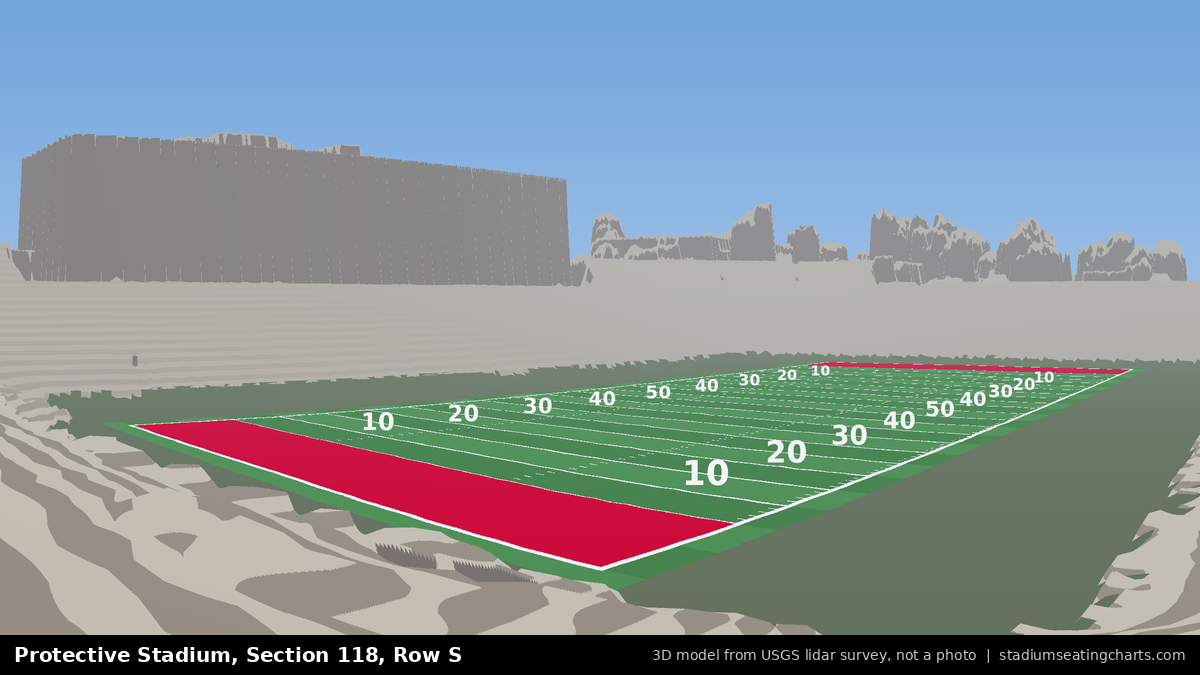 View from Protective Stadium Section 118, Row S, looking toward the field