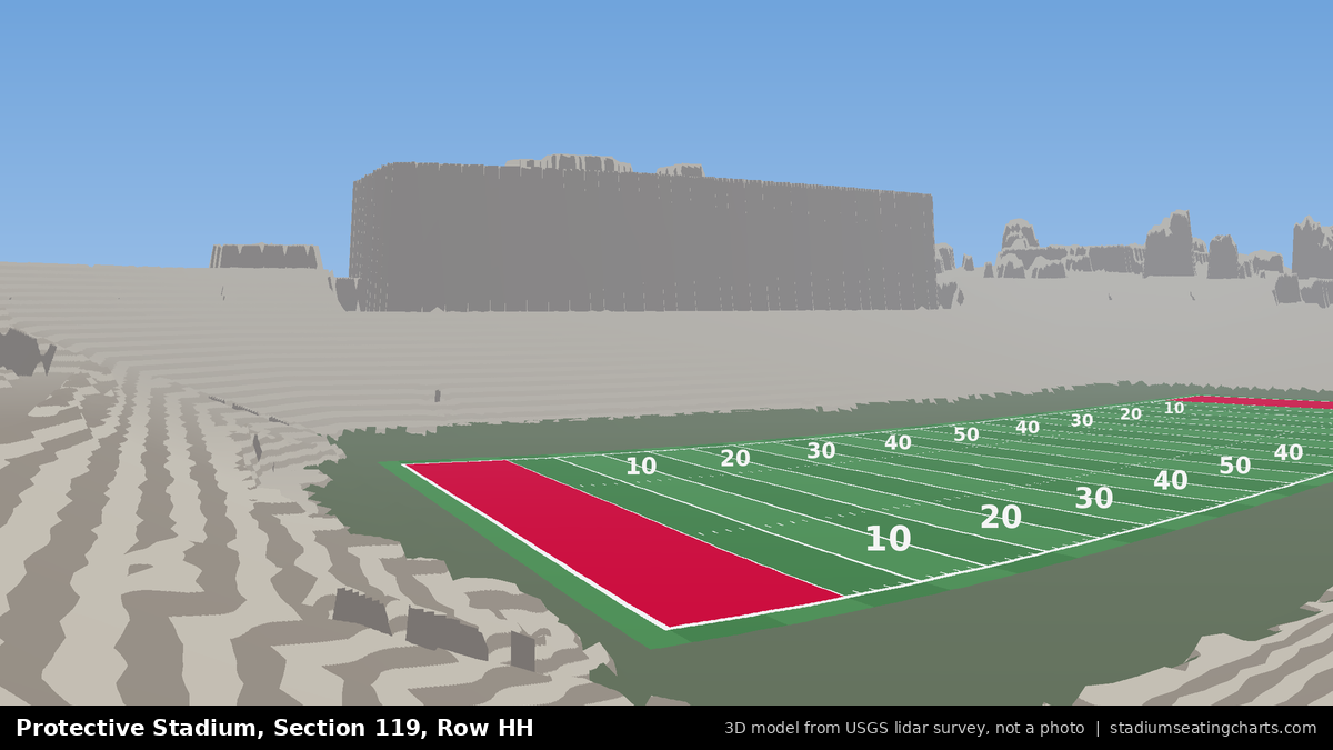 View from Protective Stadium Section 119, Row HH, looking toward the field