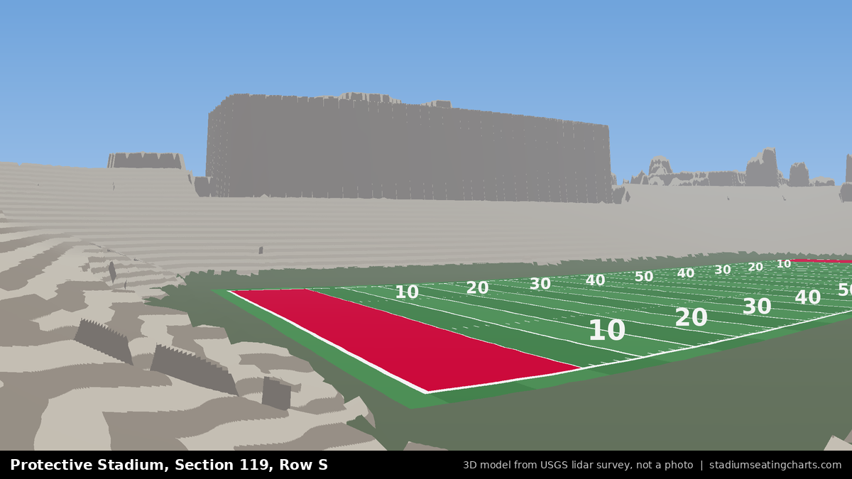 View from Protective Stadium Section 119, Row S, looking toward the field