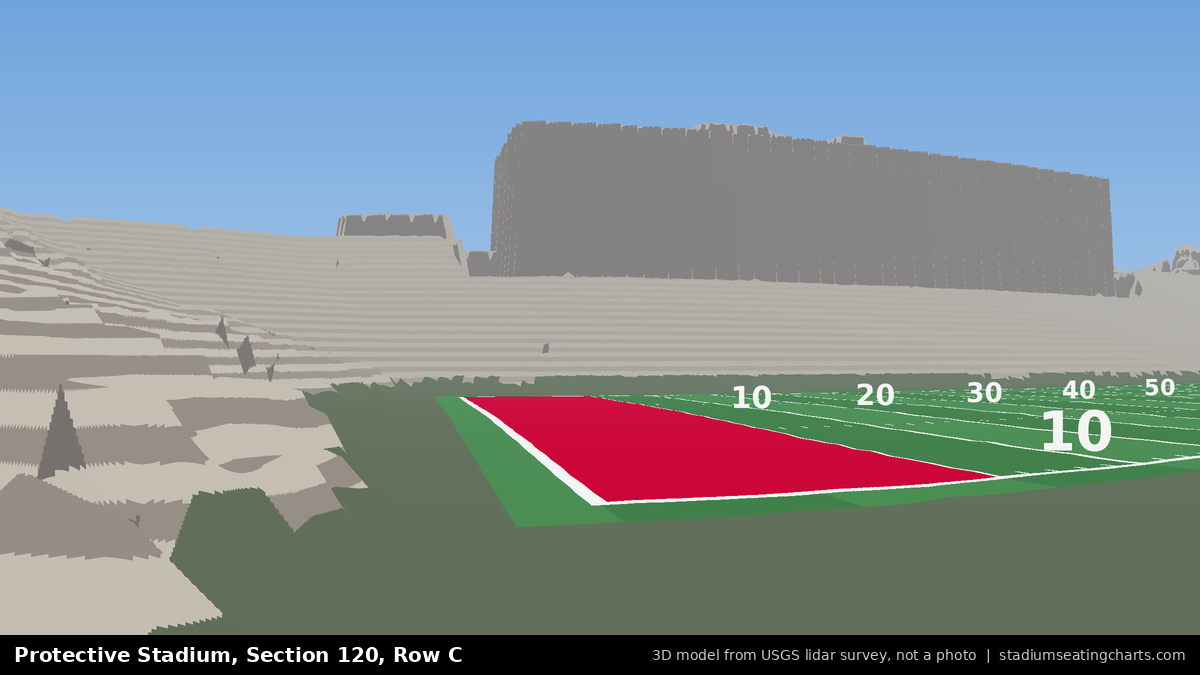 View from Protective Stadium Section 120, Row C, looking toward the field