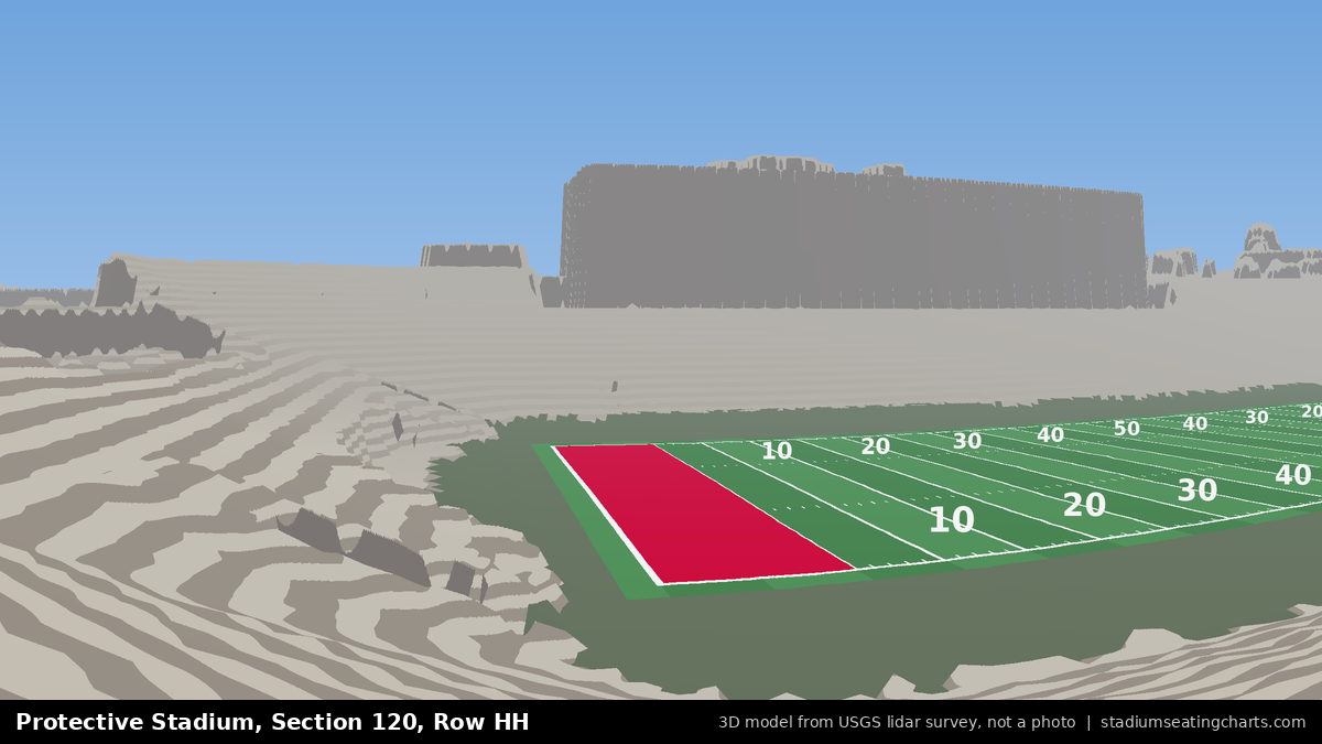 View from Protective Stadium Section 120, Row HH, looking toward the field