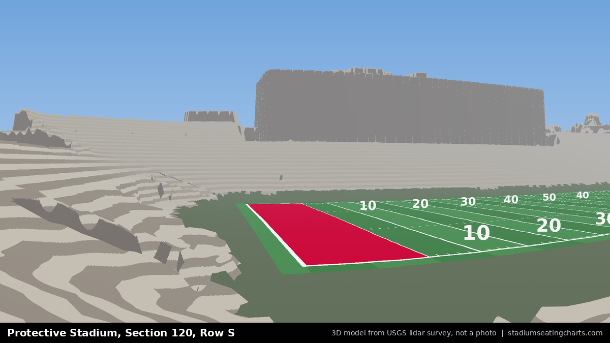 View from Protective Stadium Section 120, Row S, looking toward the field