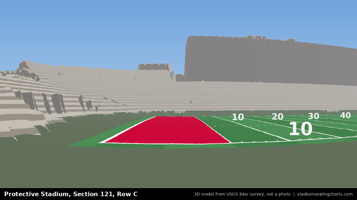 View from Protective Stadium Section 121, Row C, looking toward the field