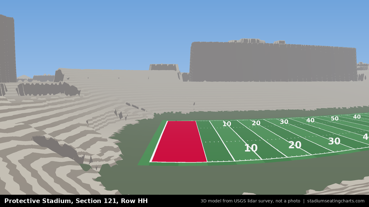 View from Protective Stadium Section 121, Row HH, looking toward the field