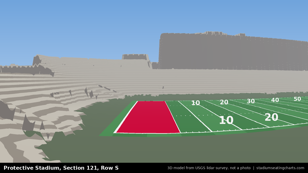 View from Protective Stadium Section 121, Row S, looking toward the field