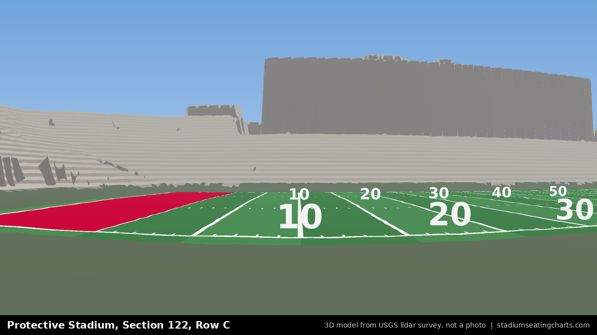 View from Protective Stadium Section 122, Row C, looking toward the field