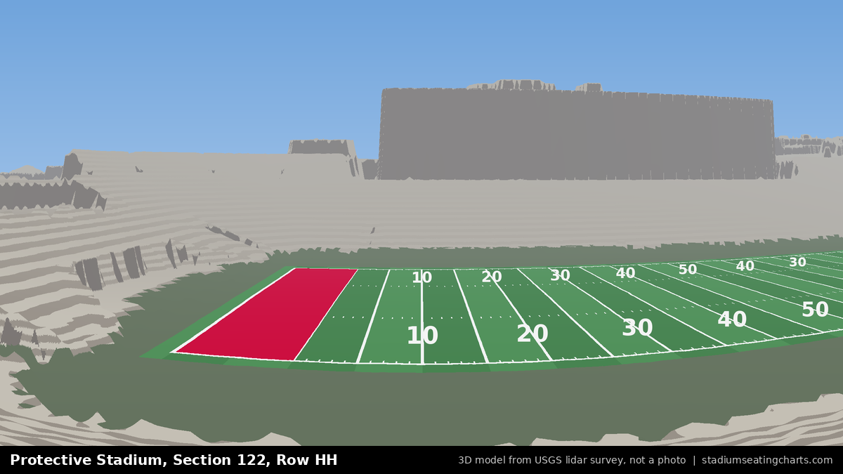 View from Protective Stadium Section 122, Row HH, looking toward the field