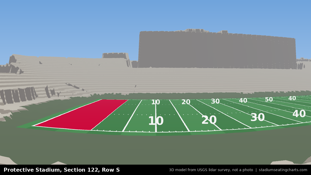 View from Protective Stadium Section 122, Row S, looking toward the field