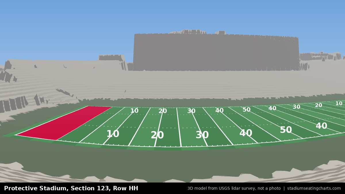 View from Protective Stadium Section 123, Row HH, looking toward the field