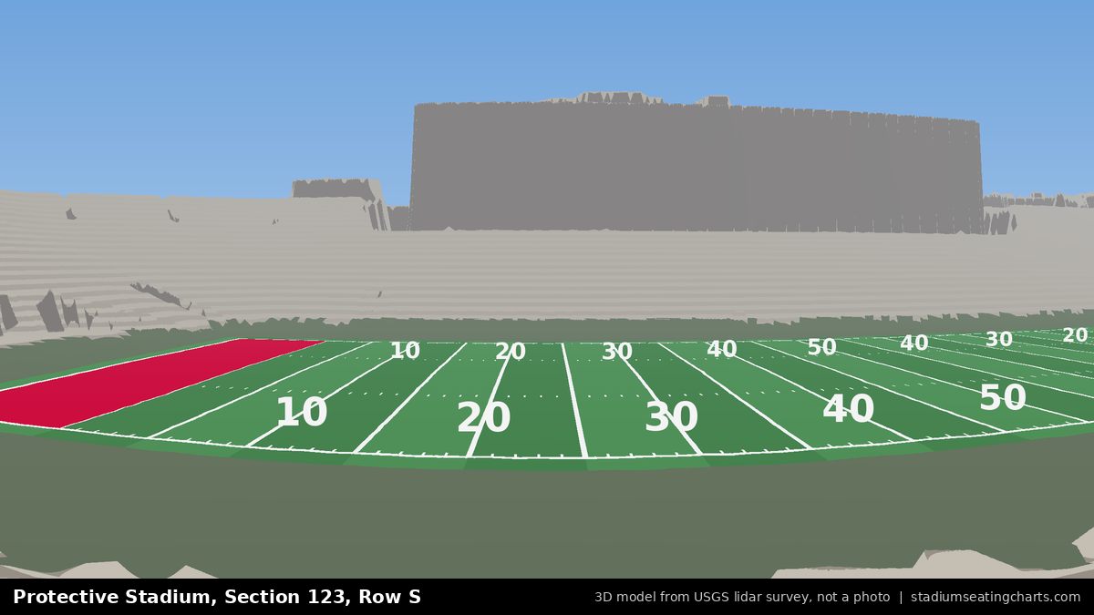 View from Protective Stadium Section 123, Row S, looking toward the field